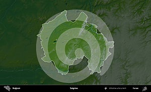 Soignies highlighted, Belgium. Physical