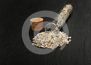 Soil Analysis in Vitro, Crushed Quartz Pile Samples, White Stone Pieces, Sand Research, Decorative Rocks Texture