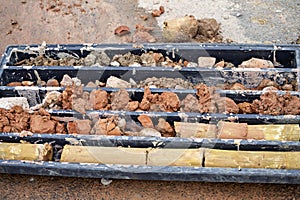 Soil samples in plastic core box 2