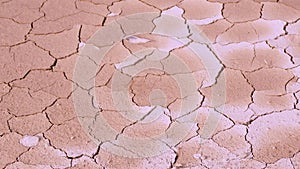 The soil breaks because of drought.