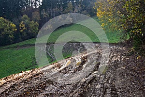 Soil destruction with heavy mechanization photo