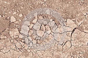 Soil drought cracked texture