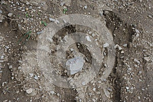 Soil erosion on a field