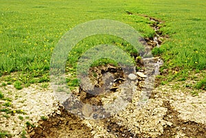 Soil erosion field photo