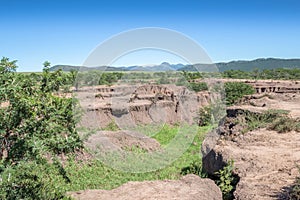 Soil erosion landscape due to deforestation