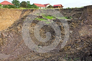 Soil erosion near the house.