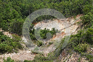 Soil erosion in the slope area