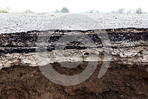 Soil erosion under the road.