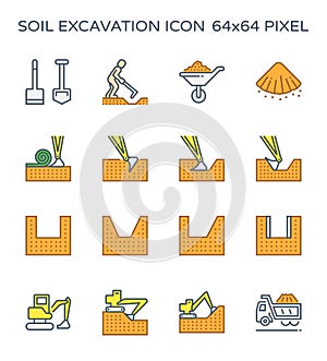 Soil excavation icon