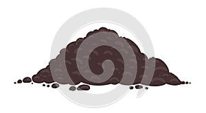 Soil for growing plants. Pile of ground, heap of soil. For agricultural. Vector illustration.