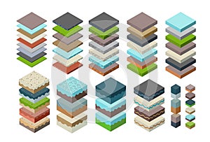 Soil Layers cross section geological green grass