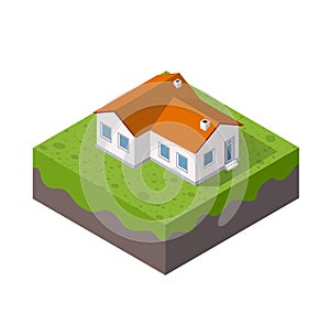 Soil Layers cross section geological green grass