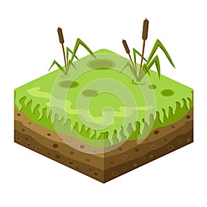 Soil layers vector isometric image