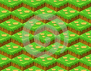 Soil layers vector isometric pattern
