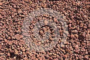 Soil of loose stones of some type of volcanic stone