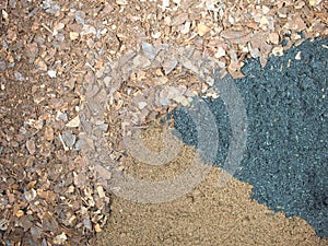 Soil mix with warmiculite soil black soil and rain tree leaf