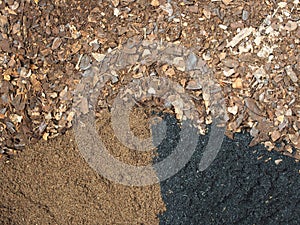 Soil mix with warmiculite soil black soil and rain tree leaf