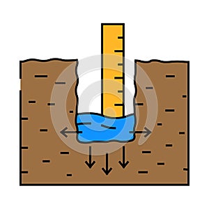 soil percolation hydrogeologist icon color illustration photo