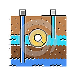 soil permeability hydrogeologist color icon vector illustration photo