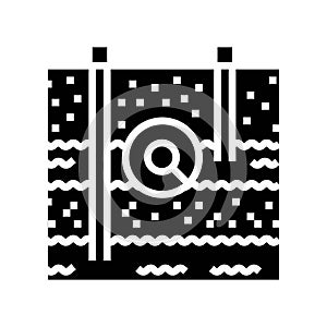 soil permeability hydrogeologist glyph icon  illustration