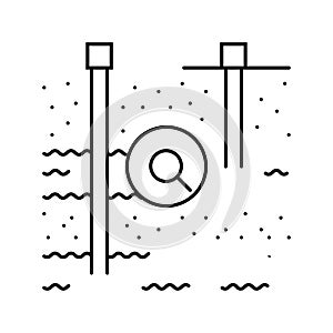 soil permeability hydrogeologist line icon  illustration