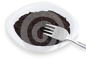 Soil on plate