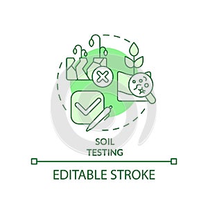Soil testing green concept icon