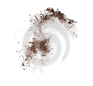 Soil on white background