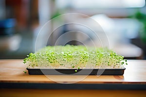 soilless microgreen mat with sprouts