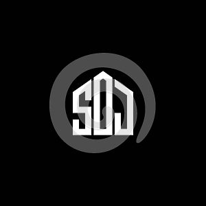 SOJ letter logo design on BLACK background. SOJ creative initials letter logo concept. SOJ letter design.SOJ letter logo design on