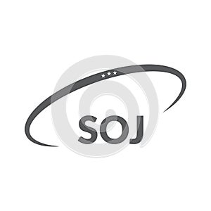 SOJ letter logo design on white background. Creative modern SOJ letter logo design. Vector design