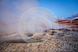 Sol de manana geothermal field in sud Lipez reserva, Bolivia