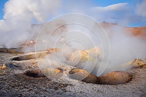 Sol de manana geothermal field in sud Lipez reserva, Bolivia