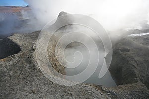 Sol de Manana geysers in Bolivian Andes photo