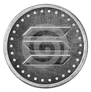 Solana Grunge Silver Coin, Token photo