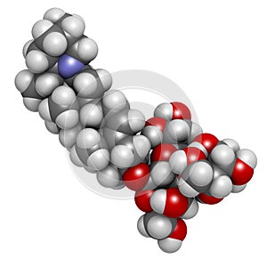 Solanine nightshade poison molecule. Present in potatoes, especially in the green parts