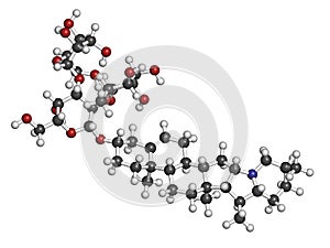 Solanine nightshade poison molecule. Present in potatoes, especially in the green parts