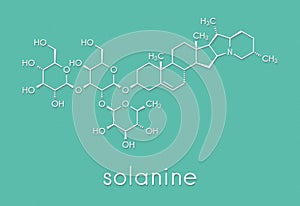 Solanine nightshade poison molecule. Present in potatoes, especially in the green parts. Skeletal formula.