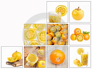 Solanum quitoense - Creative collage of lulo images