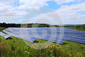 Soleado campo de fotovoltaica sistema 