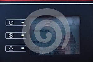 Solar battery management system. Controller of power, charge of the solar panels. Solar tracker
