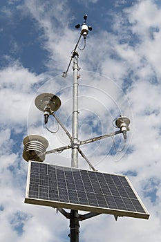 Solar battery and meteorological devices photo