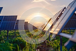 Solar cell farm power plant eco technology, a photovoltaic power plant