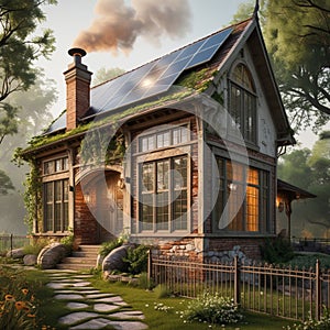 Solar cell house with old style