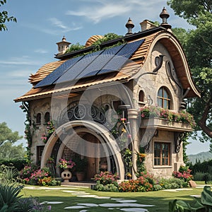 Solar cell house with old style