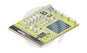 Solar cell in isometric graphic