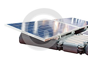 solar cell panels or photovoltaic module installation on device aluminum mounting and floating buoy in energy industrial isolated