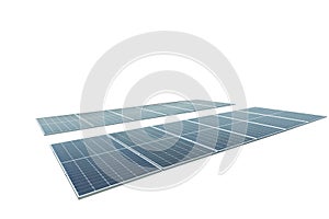 Solar cell photovoltaic panels isolated white background. technology for renewable energy solution on roof. Electrical energy