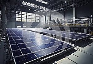 solar cell production plant, solar energy concept,