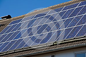 Solar cells on a roof